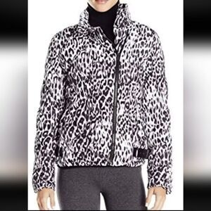 Andrew Marc New York Snow Leopard Print Puffer Coat Size Large